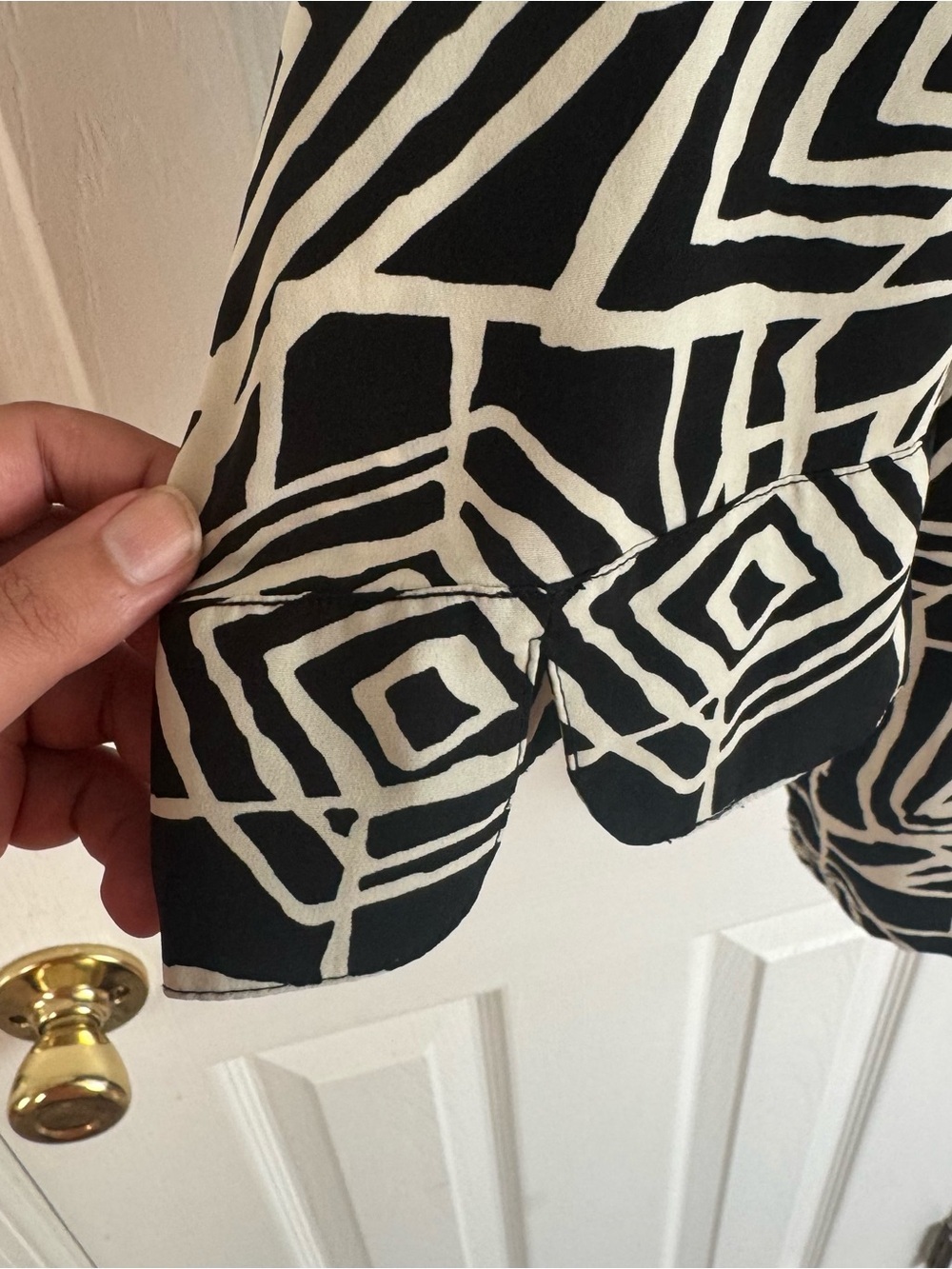 Notations Woman Vintage Geometric Shirt Jacket Top 1X Black White Shoulder Pads - Picture 7 of 13
